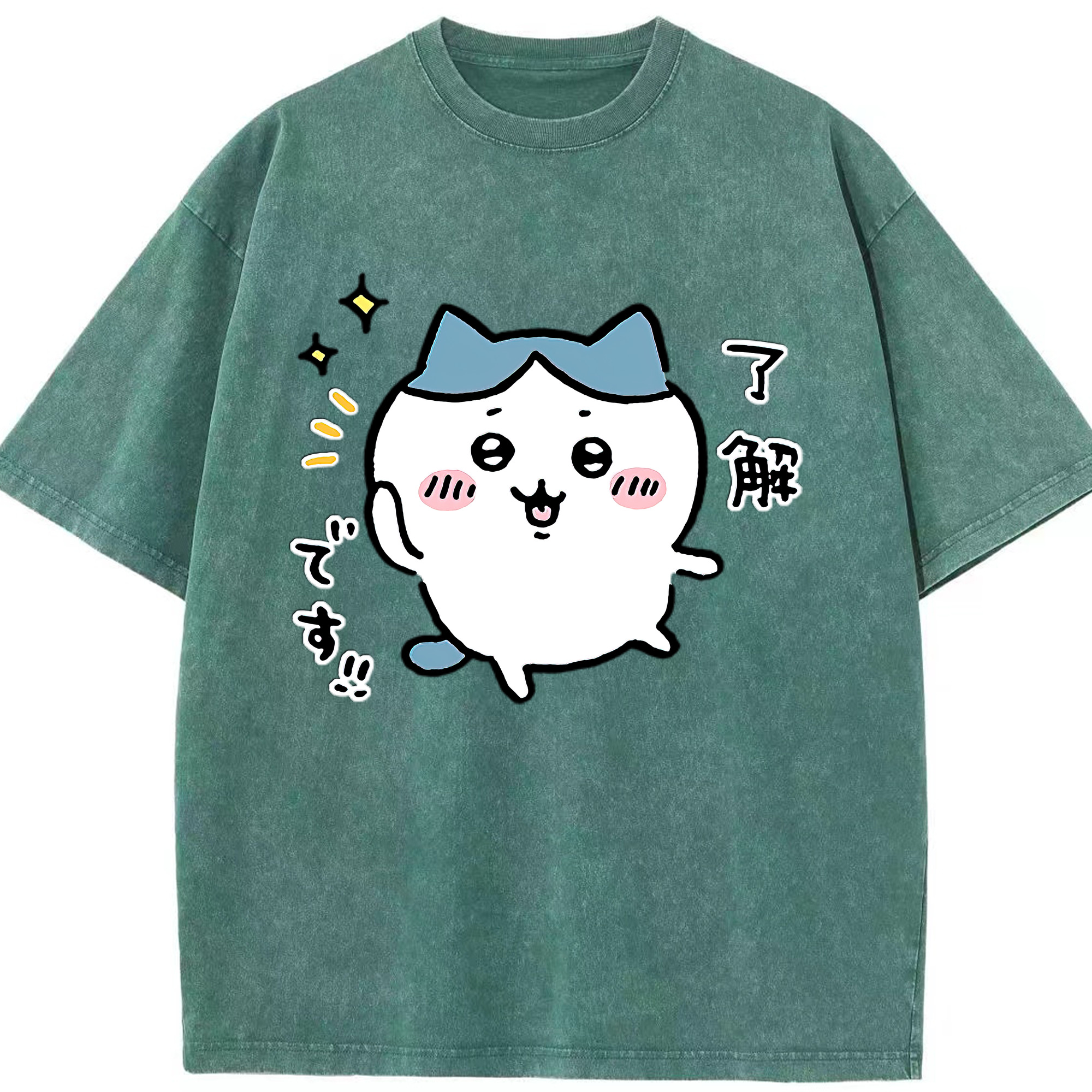 （画像用） ちいかわ ハチワレ Chii-kawa hachiware 綿100% ヴィンテージ風 半袖Tシャツ（フロントプリント）